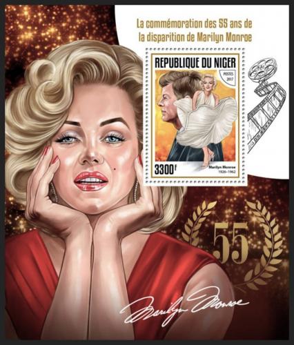 Poštová známka Niger 2017 Marilyn Monroe Mi# Block 736 Kat 13€