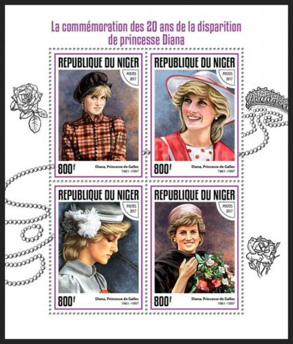 Poštové známky Niger 2017 Princezna Diana Mi# 5172-75 Kat 13€