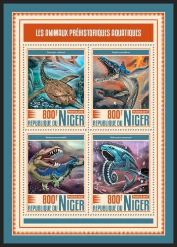Poštové známky Niger 2017 Vodní dinosaury Mi# 5246-49 Kat 13€