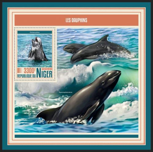 Poštová známka Niger 2017 Delfíny Mi# Block 754 Kat 13€
