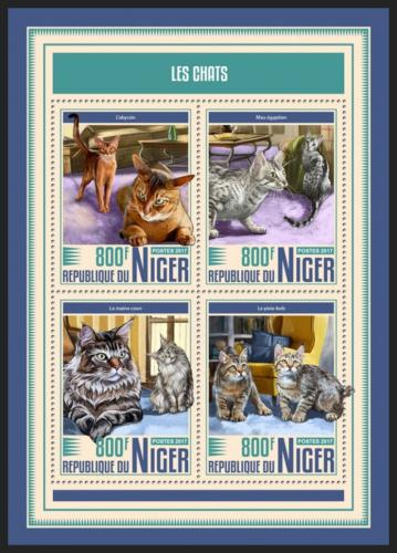 Poštové známky Niger 2017 Maèky Mi# 5266-69 Kat 13€