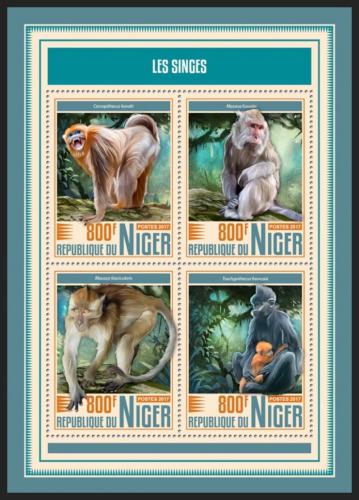 Poštové známky Niger 2017 Opice Mi# 5271-74 Kat 13€