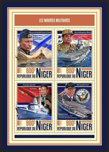 Poštové známky Niger 2017 Vojenské lode Mi# 5281-84 Kat 13€