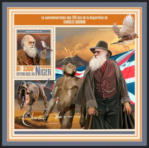 Poštová známka Niger 2017 Charles Darwin Mi# Block 764 Kat 13€