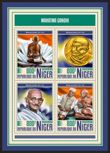 Poštové známky Niger 2017 Mahátma Gándhí Mi# 5321-24 Kat 13€