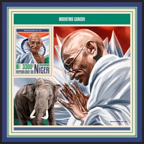 Poštová známka Niger 2017 Mahátma Gándhí Mi# Block 766 Kat 13€