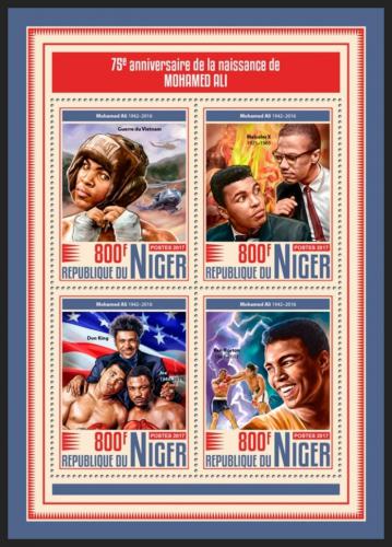 Poštové známky Niger 2017 Muhammad Ali, box Mi# 5336-39 Kat 13€