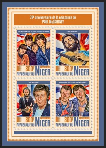 Poštové známky Niger 2017 Paul Mc Cartney, The Beatles Mi# 5341-44 Kat 13€