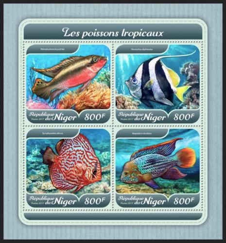 Poštové známky Niger 2017 Tropické ryby Mi# 5373-76 Kat 13€