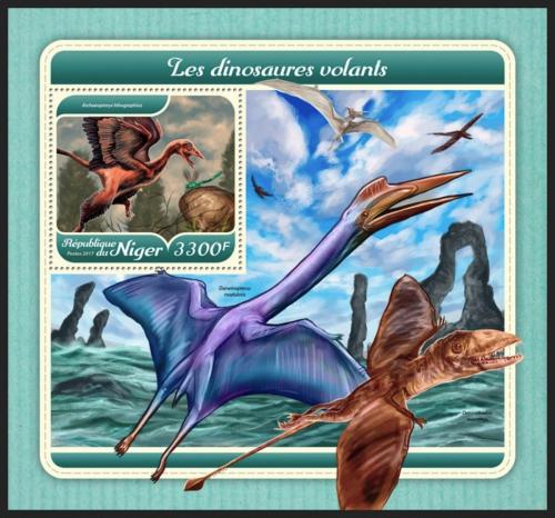 Poštová známka Niger 2017 Létající dinosaury Mi# Block 777 Kat 13€