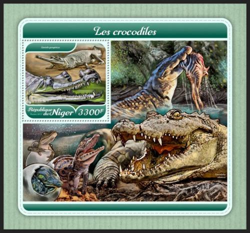 Poštová známka Niger 2017 Krokodíly Mi# Block 778 Kat 13€