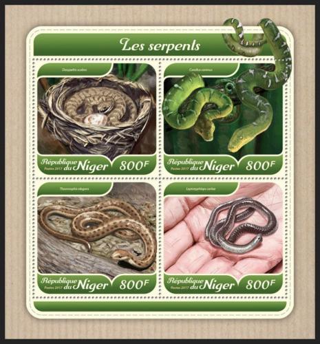 Poštové známky Niger 2017 Hady Mi# 5388-91 Kat 13€