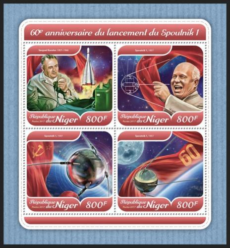 Poštové známky Niger 2017 Sputnik 1 Mi# 5448-51 Kat 13€