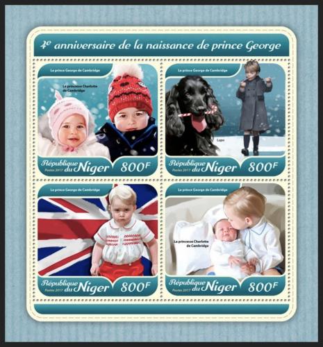 Poštové známky Niger 2017 Princ George Mi# 5473-76 Kat 13€