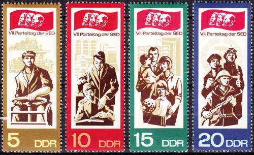 Potov znmky DDR 1967 Socialistick strana SED Mi# 1268-71