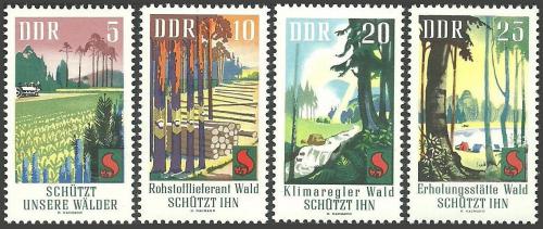 Potov znmky DDR 1969 Ochrana les Mi# 1462-65 - zvi obrzok