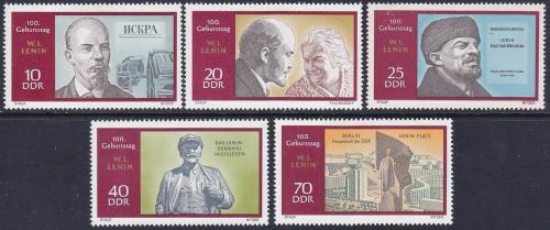 Poštové známky DDR 1970 V. I. Lenin Mi# 1557-61