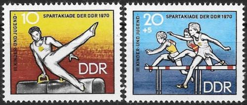 Poštové známky DDR 1970 Spartakiáda mládeže Mi# 1594-95