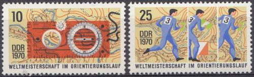 Poštové známky DDR 1970 MS v orientaèním bìhu Mi# 1605-06