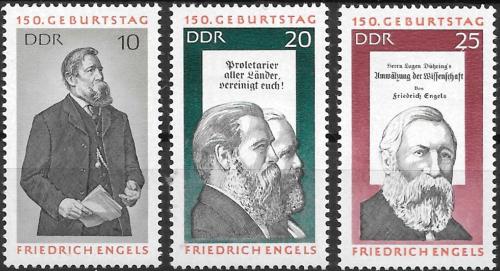 Poštové známky DDR 1970 Bedøich Engels Mi# 1622-24