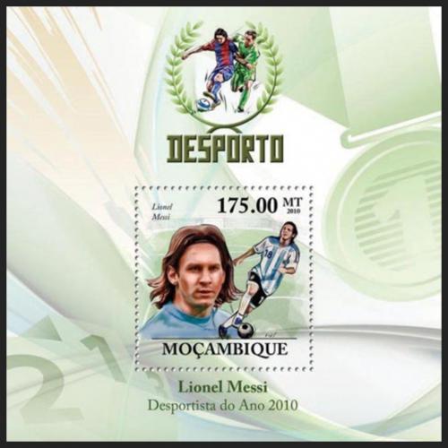 Potov znmka Mozambik 2010 Lionel Messi, futbalista Mi# Block 320 Kat 10 - zvi obrzok