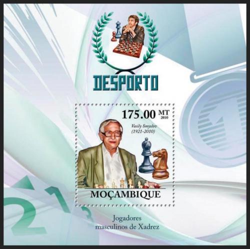 Poštová známka Mozambik 2010 Vasilij Smyslov, šachy Mi# Block 322 Kat 10€