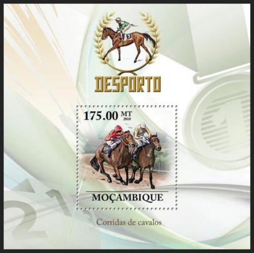 Poštová známka Mozambik 2010 Dostihy Mi# Block 335 Kat 10€
