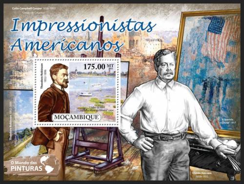Poštová známka Mozambik 2011 Umenie, americký impresionismus Mi# Block 526 Kat 10€