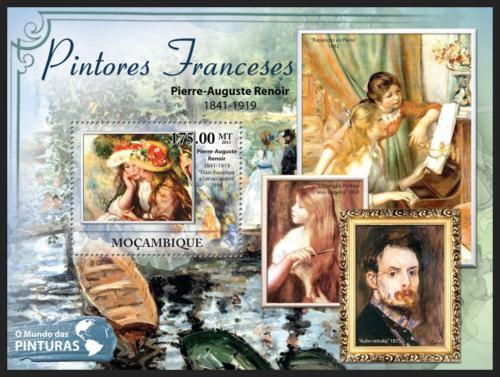 Poštová známka Mozambik 2011 Umenie, francúzski malíøi Mi# Block 536 Kat 10€
