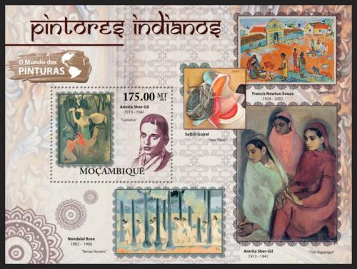 Poštová známka Mozambik 2011 Indické umenie Mi# Block 538 Kat 10€