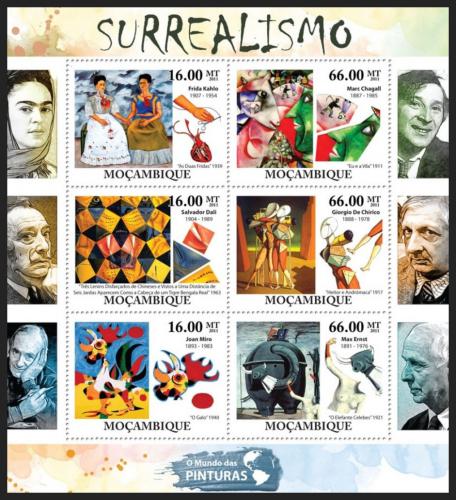 Poštové známky Mozambik 2011 Umenie, surrealismus Mi# 5198-5203 Kat 14€