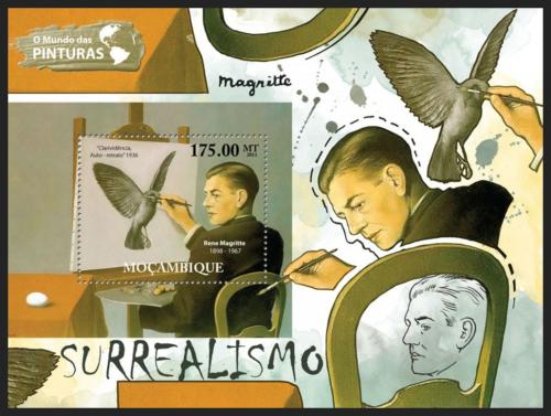 Poštová známka Mozambik 2011 Umenie, surrealismus Mi# Block 544 Kat 10€