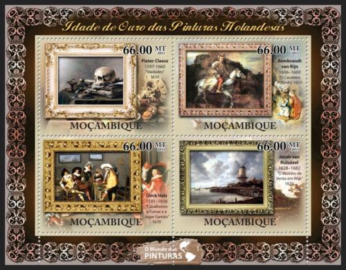 Poštové známky Mozambik 2011 Umenie, holandští mistøi Mi# 5215-18 Kat 15€