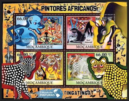 Poštové známky Mozambik 2011 Africké umenie Mi# 5235-38 Kat 15€
