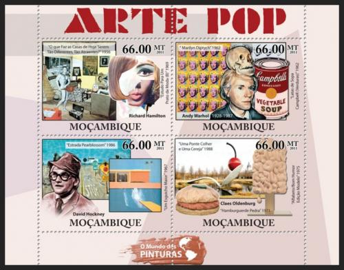Poštové známky Mozambik 2011 Pop art umenie Mi# 5240-43 Kat 15€