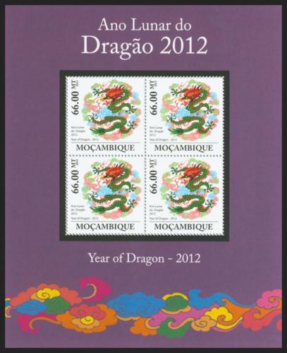 Poštové známky Mozambik 2011 Rok draka Mi# 5245 Bogen Kat 15€