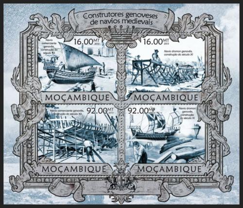 Poštovní známky Mosambik 2013 Støedovìké plachetnice Mi# 6304-07 Kat 13€