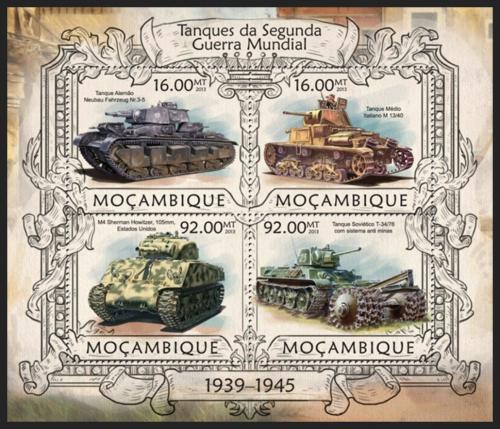 Poštovní známky Mosambik 2013 Tanky 2. svìtové války Mi# 6319-22 Kat 13€