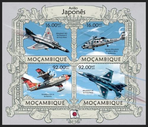 Poštovní známky Mosambik 2013 Japonská letadla Mi# 6334-37 Kat 13€