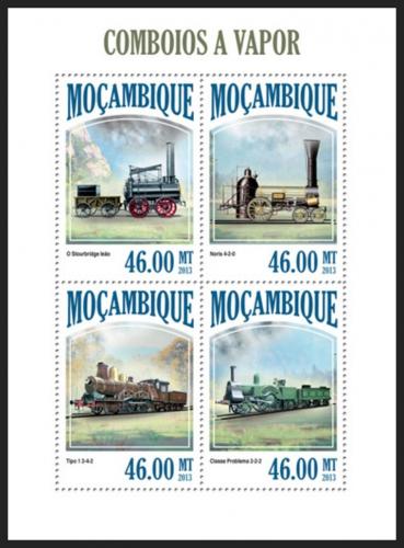 Potov znmky Mozambik 2013 Parn lokomotvy Mi# 6882-85 Kat 11