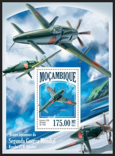 Poštová známka Mozambik 2013 Japonská váleèná letadla Mi# Block 840 Kat 11€