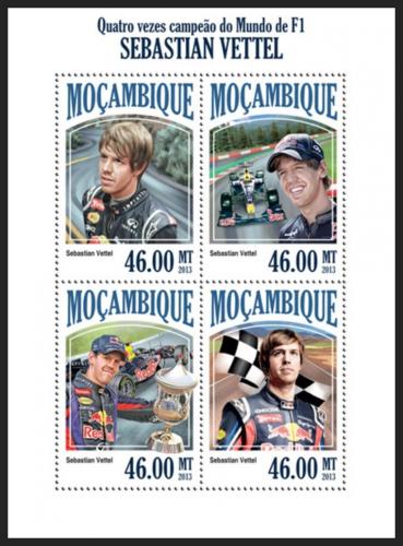 Poštové známky Mozambik 2013 Formule 1, Sebastian Vettel Mi# 7062-65 Kat 11€