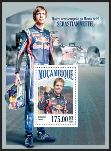 Poštová známka Mozambik 2013 Formule 1, Sebastian Vettel Mi# Block 852 Kat 10€