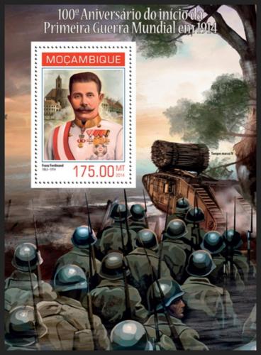 Poštová známka Mozambik 2014 První svìtová válka Mi# Block 865 Kat 10€
