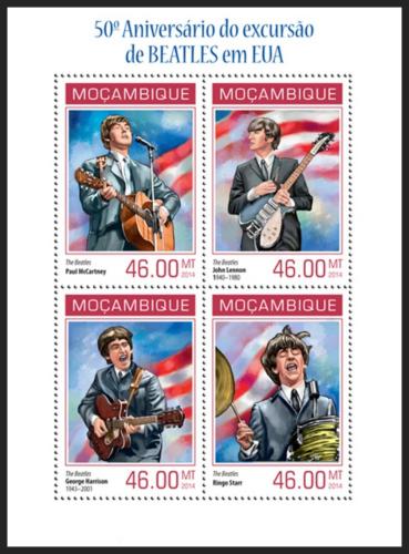 Poštové známky Mozambik 2014 The Beatles Mi# 7180-83 Kat 11€