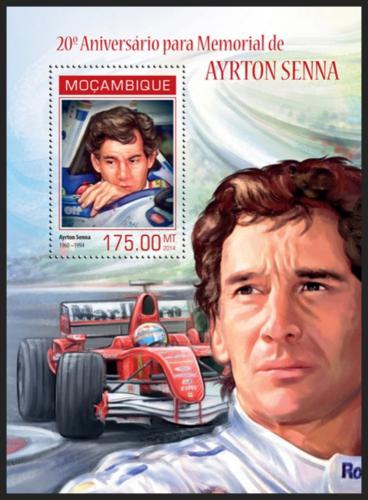 Poštová známka Mozambik 2014 Ayrton Senna, Formule 1 Mi# Block 882 Kat 10€