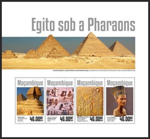 Poštové známky Mozambik 2014 Staroegyptské umenie Mi# 7395-98 Kat 10€