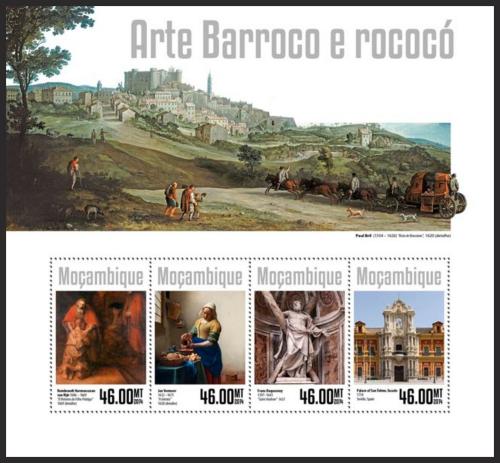Poštové známky Mozambik 2014 Umenie, baroko a rokoko Mi# 7420-23 Kat 10€