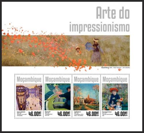 Poštové známky Mozambik 2014 Umenie, impresionismus Mi# 7430-33 Kat 10€