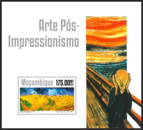 Poštová známka Mozambik 2014 Umenie, postimpresionismus Mi# Block 927 Kat 10€